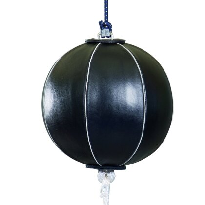 Doppelendball schwarz Leder inkl. Spannseile/Spanngurt Punchingball