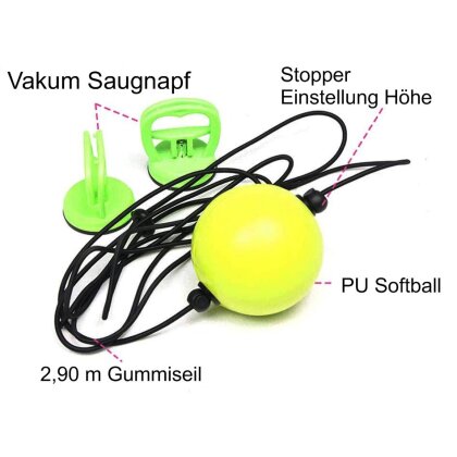Reaktionsball gelb höhenverstellbar Doppelendball Punchingball