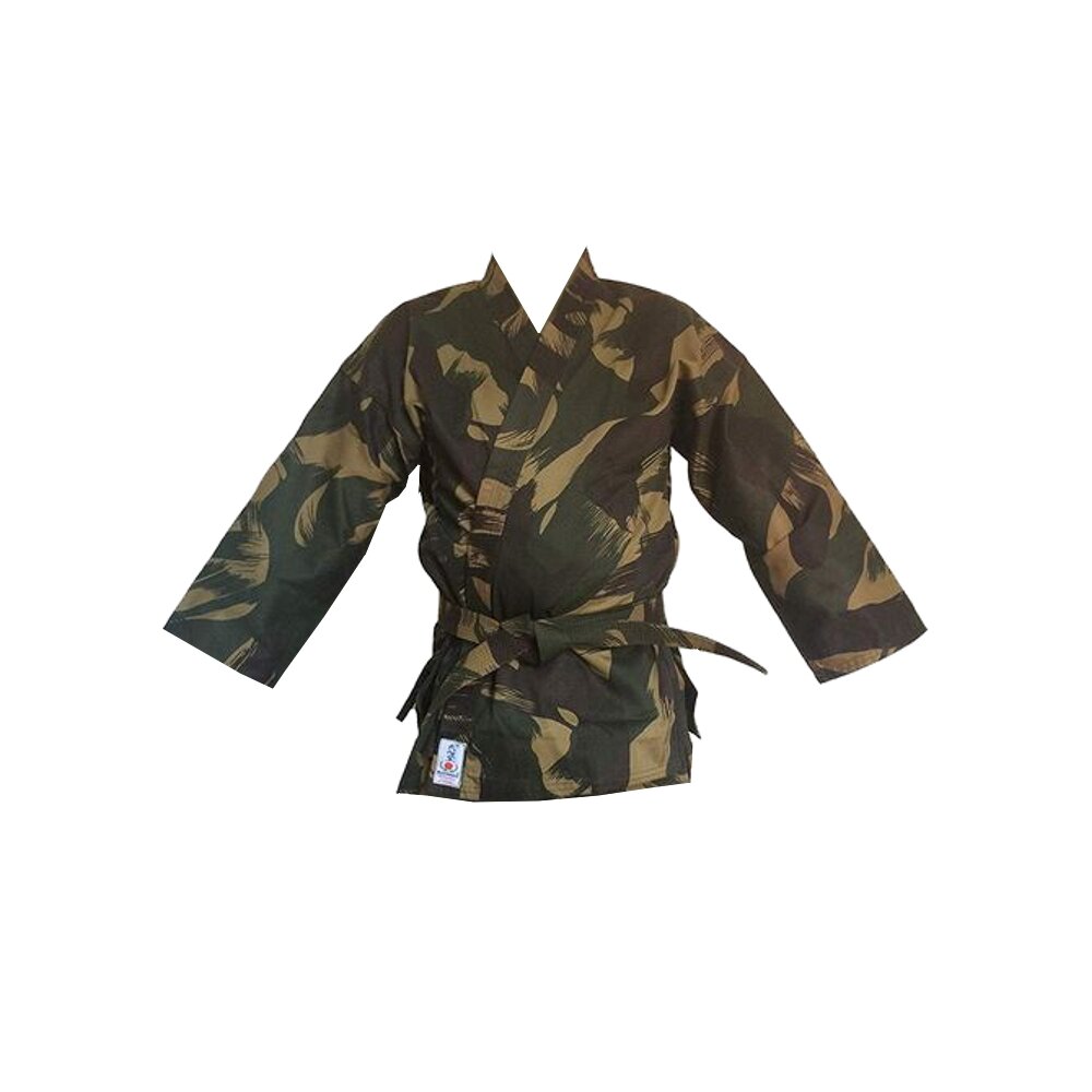 Camouflage Woodland Karatejacke + G&uuml;rtel SV Jacke Baumwolle 10 Unzen