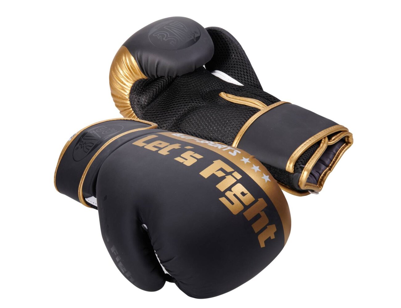 Boxhandschuhe schwarz gold / Qualität v. Fachhändler / BAYKAMPFSPORT