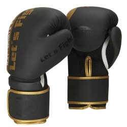 Lets Fight Boxhandschuhe Fresh Mesh schwarz/gold 10 Unzen