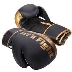 Lets Fight Boxhandschuhe Fresh Mesh schwarz/gold 10 Unzen