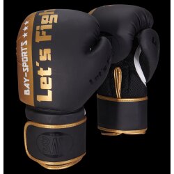 Lets Fight Boxhandschuhe Fresh Mesh schwarz/gold 10 Unzen