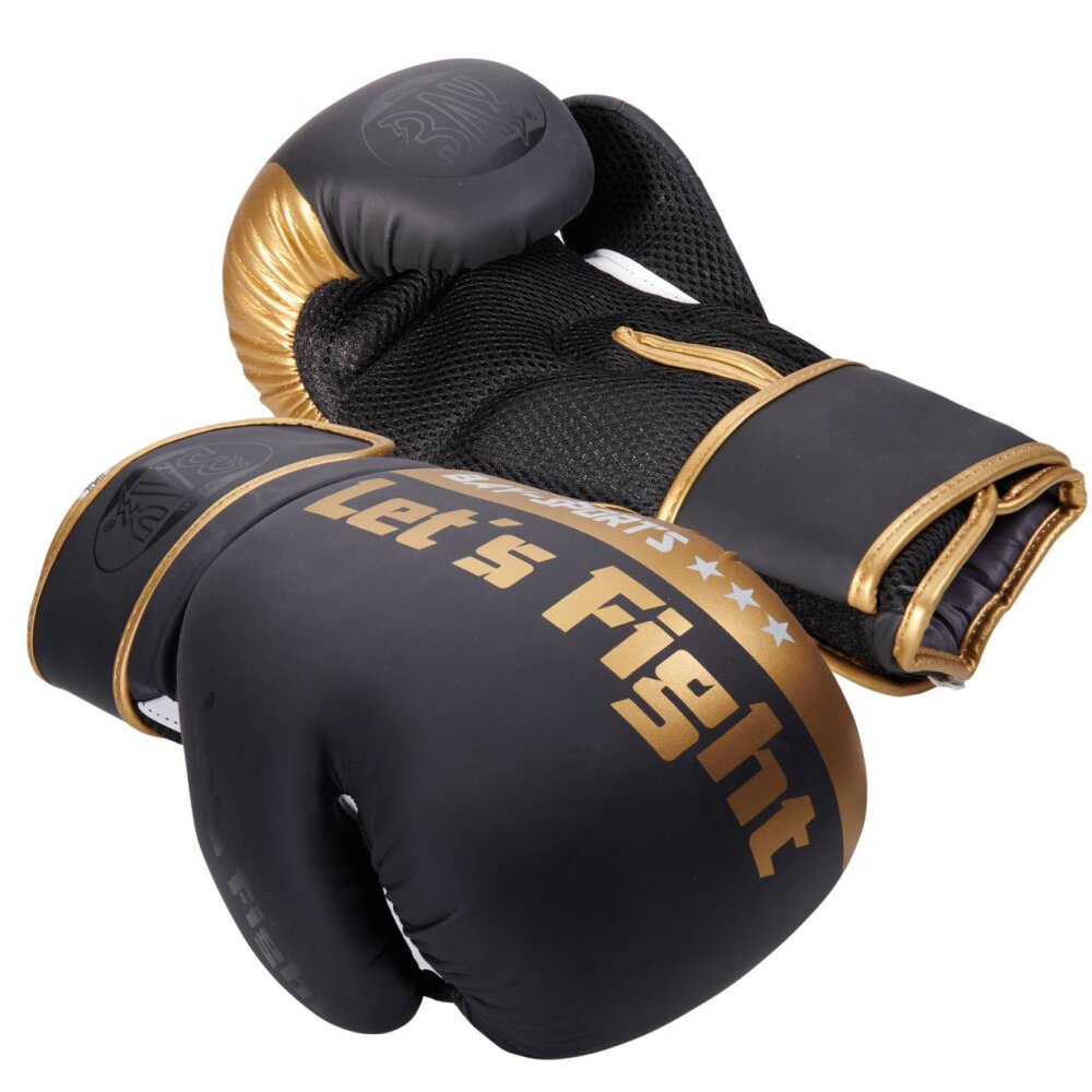 Lets Fight Boxhandschuhe Fresh Mesh schwarz/gold 10 Unzen