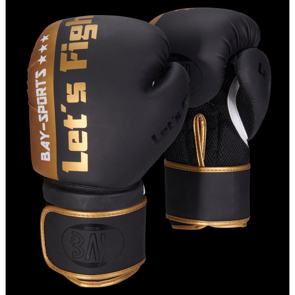 Lets Fight Boxhandschuhe Fresh Mesh schwarz/gold 10 Unzen