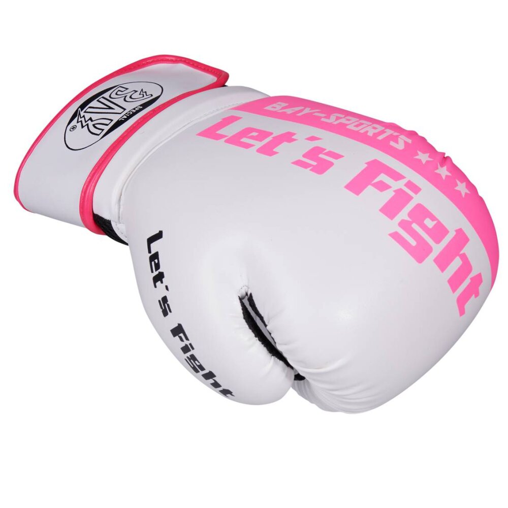 Lets Fight Boxhandschuhe Fresh Mesh wei&szlig;/pink 8 - 10 Unzen