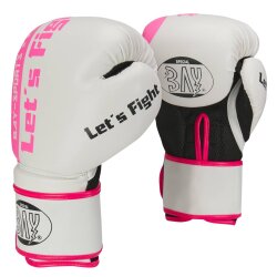 Lets Fight Boxhandschuhe Fresh Mesh wei&szlig;/pink 8 - 10 Unzen 8 Unzen