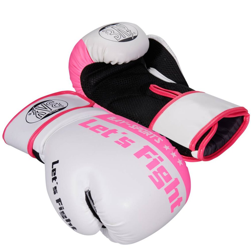 Lets Fight Boxhandschuhe Fresh Mesh weiß/pink 10 Unzen