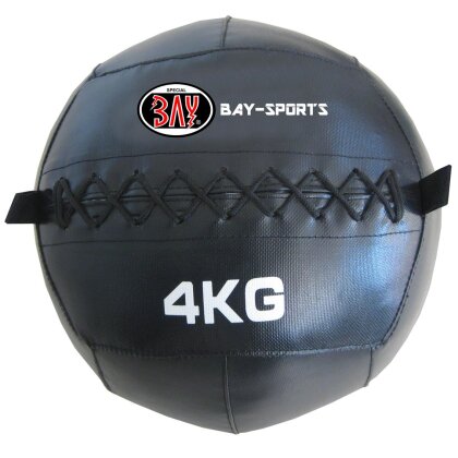 Wall Ball Cross mit Schlaufen - Medizinball PVC 2 - 12 kg schwarz, Ø Durchmesser immer: 37 cm