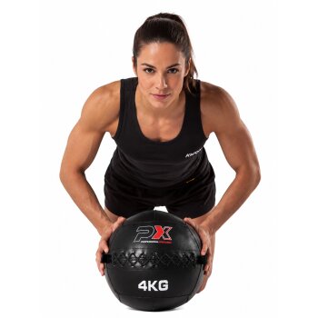 Wall Ball Cross mit Schlaufen - Medizinball PVC 2 - 12 kg schwarz, Ø Durchmesser immer: 37 cm