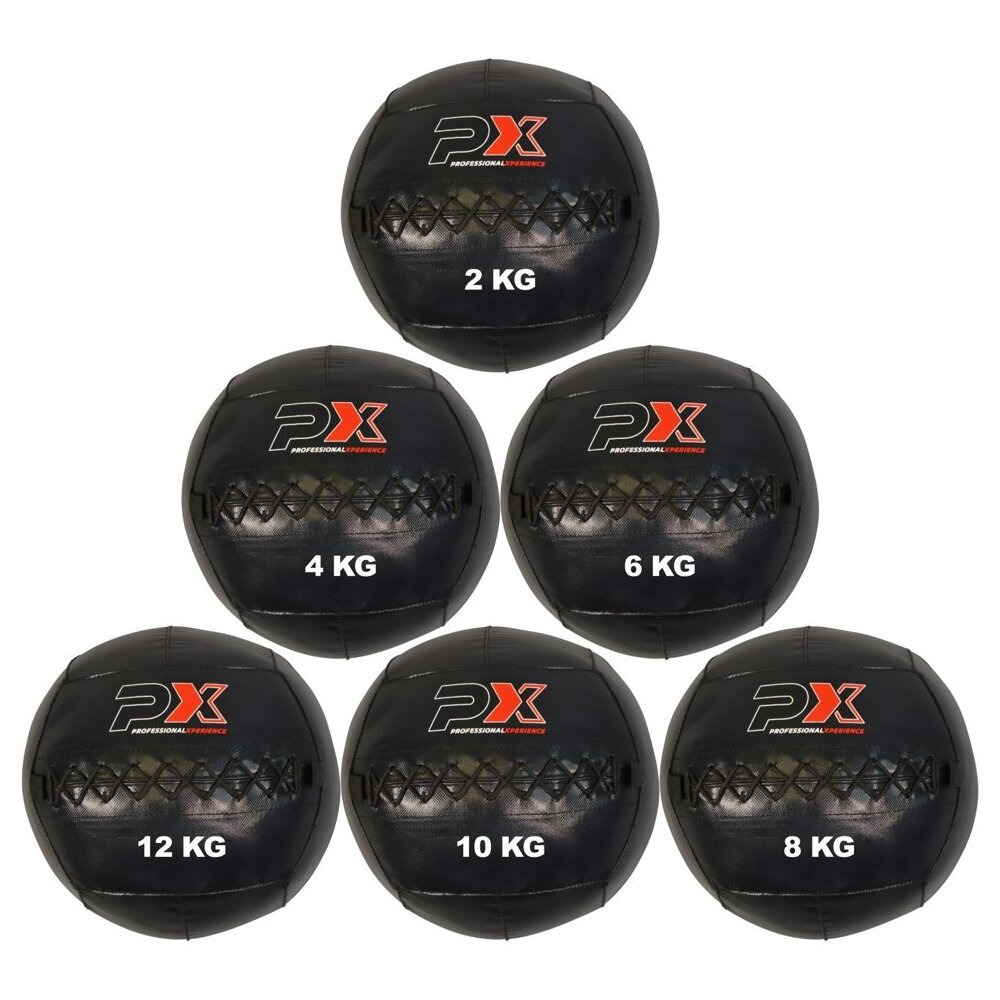 Wall Ball Cross mit Schlaufen - Medizinball PVC 2 - 12 kg schwarz, &Oslash; Durchmesser immer: 37 cm