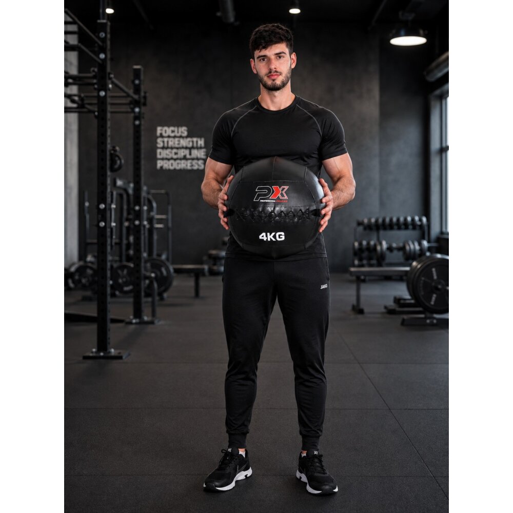 Wall Ball Cross mit Schlaufen - Medizinball PVC 2 - 12 kg schwarz, Ø Durchmesser immer: 37 cm