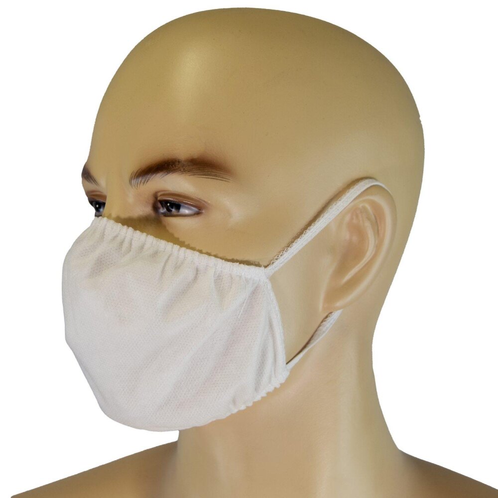 Maske Mund- Nase- Behelfsmaske, Mehrweg, Stoff, wei&szlig;