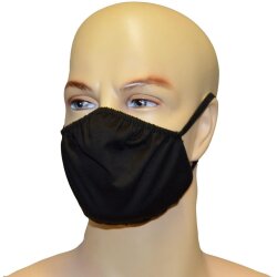 Maske Mund- Nase- Behelfsmaske, Mehrweg, Stoff, schwarz