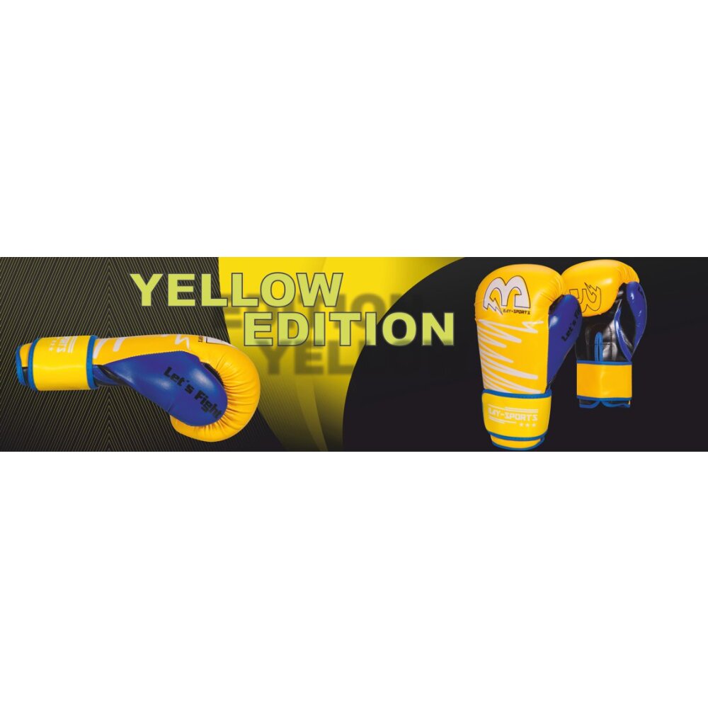 Yellow Limited Edition Boxhandschuhe neon gelb / blau 8 Unzen