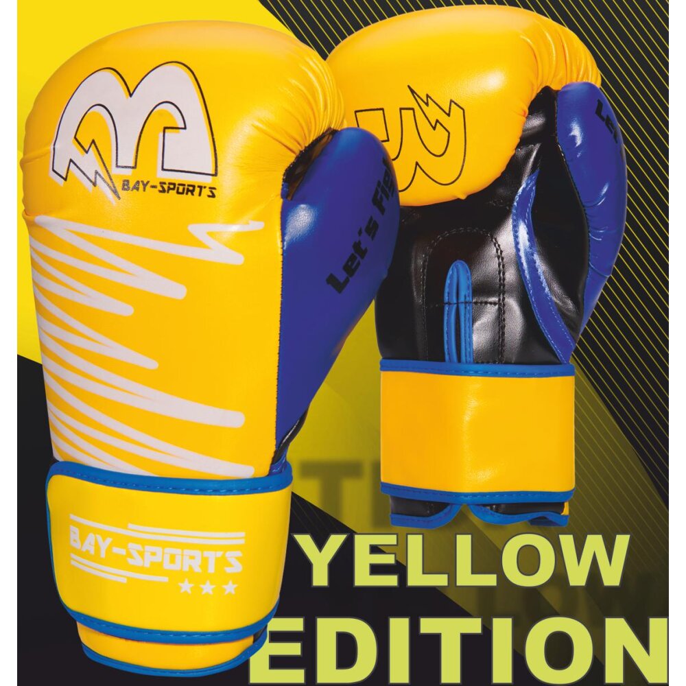 Yellow Limited Edition Boxhandschuhe neon gelb / blau 8 Unzen