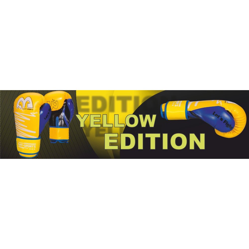 Yellow Limited Edition Boxhandschuhe neon gelb / blau 8 Unzen