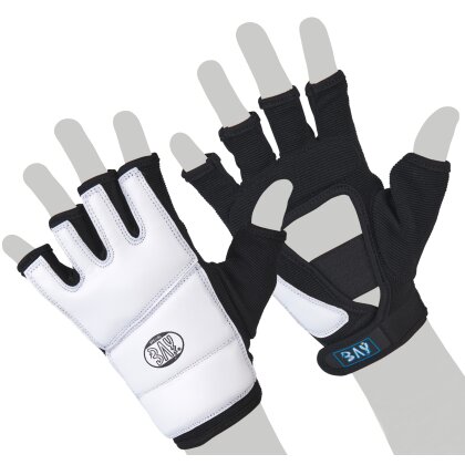 B-Ware Touch Krav Maga Wing Tsun TKD Handschutz weiß XXL
