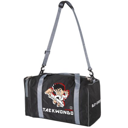 Sporttasche für Kinder Taekwondo schwarz/grau 50 cm