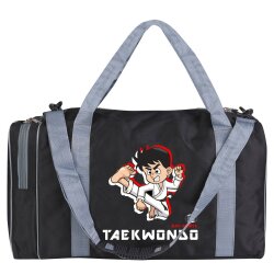 Sporttasche für Kinder Taekwondo schwarz/grau 50 cm