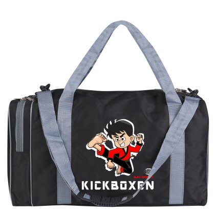 Sporttasche für Kinder Kickboxen schwarz/grau 50 cm