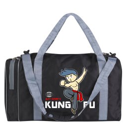 Sporttasche für Kinder Kung Fu schwarz/grau 50 cm