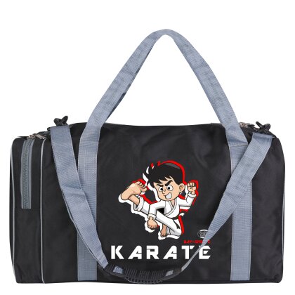 Sporttasche f&uuml;r Kinder Karate Kampfsport Kids klein schwarz/grau 50 cm