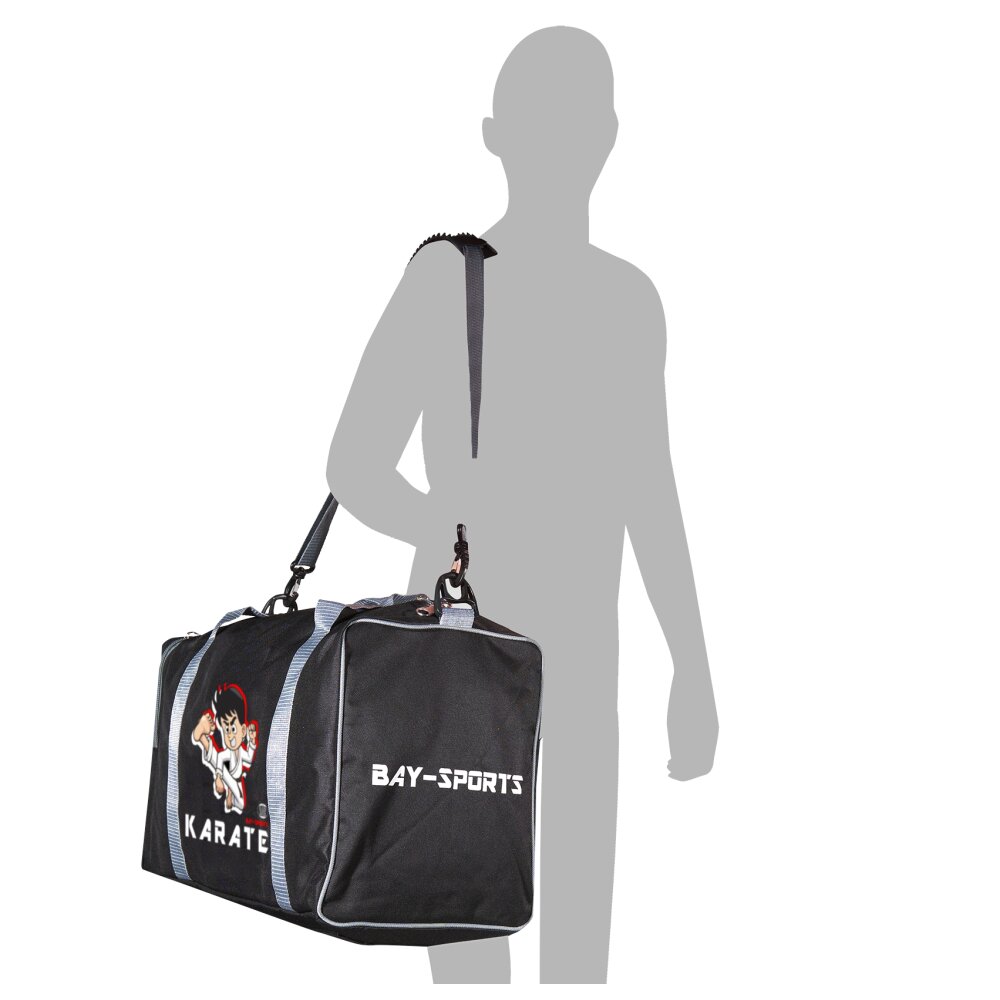 Sporttasche f&uuml;r Kinder Karate Kampfsport Kids klein schwarz/grau 50 cm