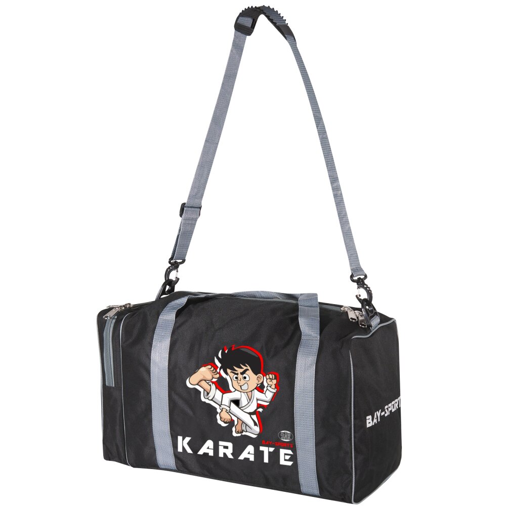 Sporttasche f&uuml;r Kinder Karate Kampfsport Kids klein schwarz/grau 50 cm