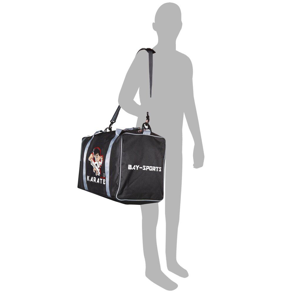 Sporttasche f&uuml;r Kinder Karate Kampfsport Kids klein schwarz/grau 50 cm