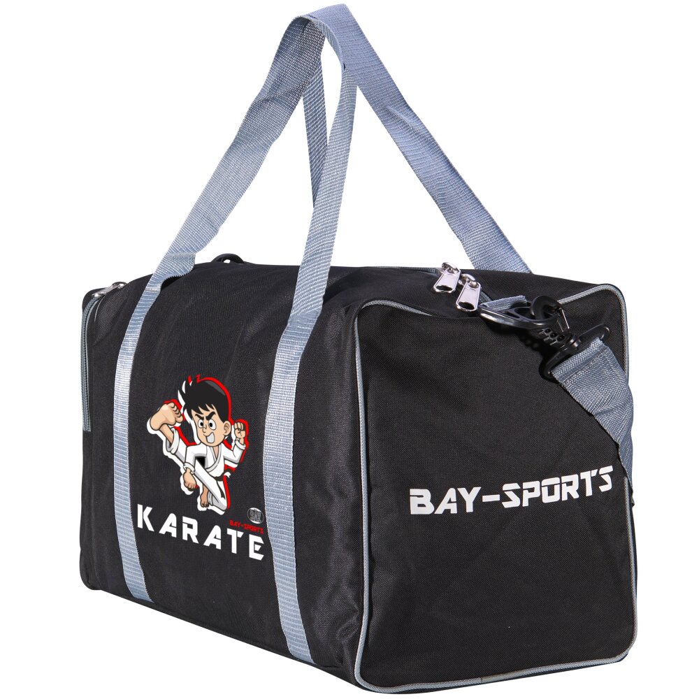 Sporttasche f&uuml;r Kinder Karate Kampfsport Kids klein schwarz/grau 50 cm