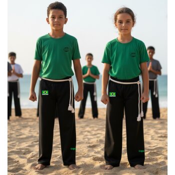 Capoeira Hose AXE  schwarz uni  6XS - XXL Kinder Erwachsene