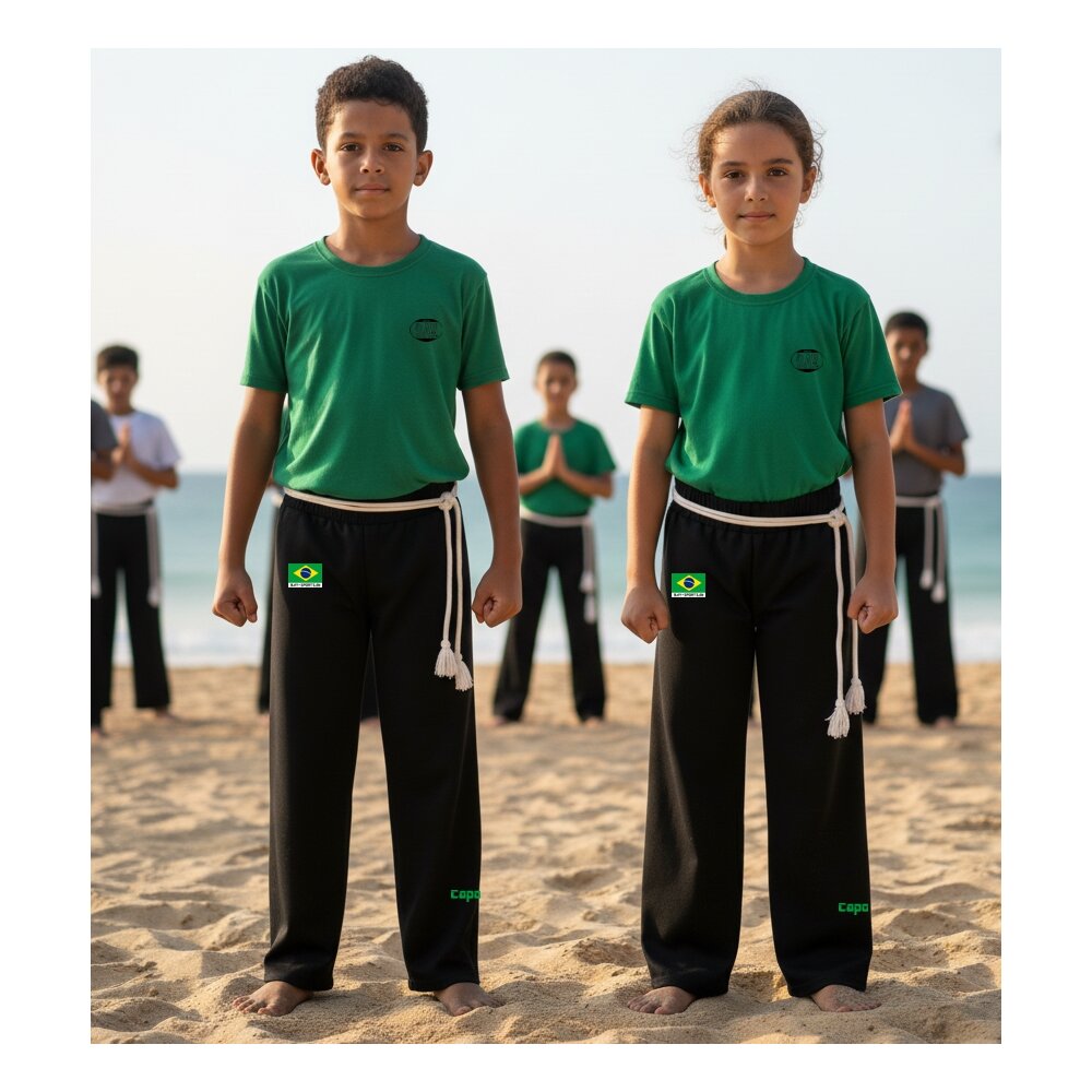 Capoeira Hose AXE  schwarz uni  6XS - XXL Kinder Erwachsene