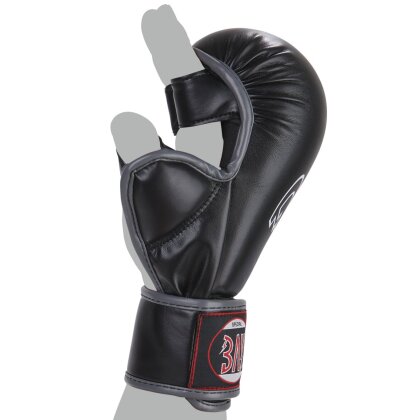 Mat Fighter Karate Ju-Jutsu Handschuhe Handschützer schwarz grau XXS - XL