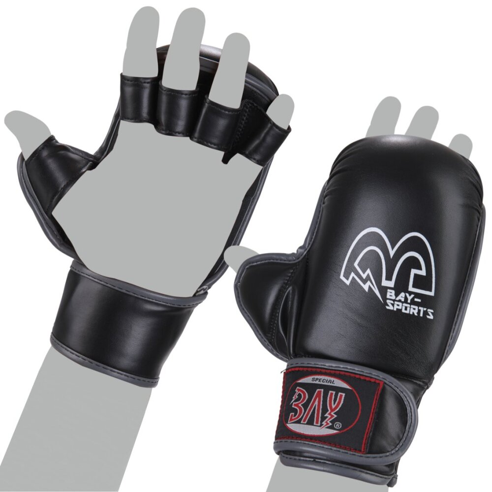 Mat Fighter Karate Ju-Jutsu Handschuhe Handsch&uuml;tzer schwarz grau XXS - XL