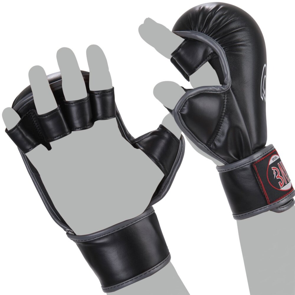 Mat Fighter Karate Ju-Jutsu Handschuhe schwarz grau XXS