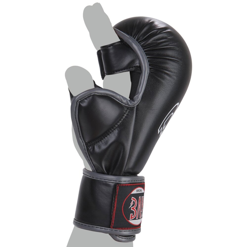 Mat Fighter Karate Ju-Jutsu Handschuhe schwarz grau XXS