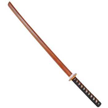 Bokken Katana mit gewickeltem Griff aus Holz 100 cm Holzschwert rote Eiche Seilgriff Griffband