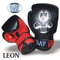 Set - Discount Leon Kinder Boxhandschuhe schwarz/rot 2 - 8 Unzen + Schlupfbandagen GRATIS 4 Unzen M