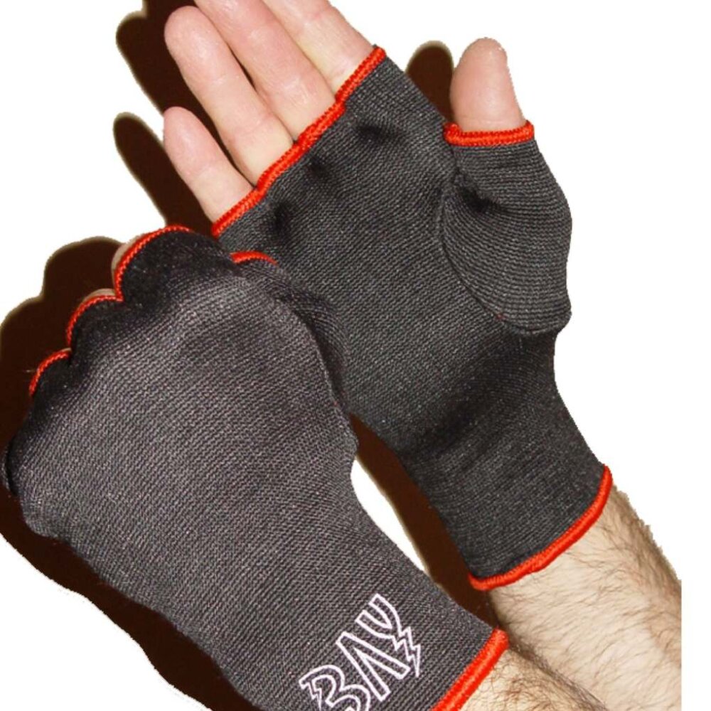 Set - Discount Leon Kinder Boxhandschuhe schwarz/rot 2 - 8 Unzen + Schlupfbandagen GRATIS 4 Unzen M