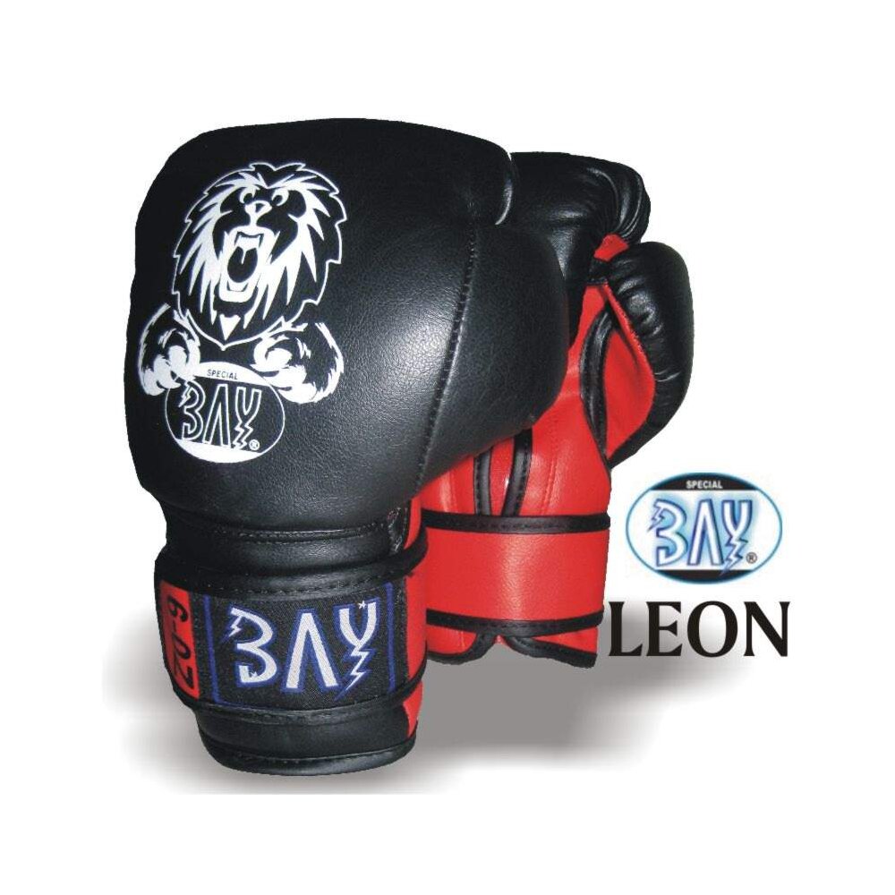 Set - Discount Leon Kinder Boxhandschuhe schwarz/rot 2 - 8 Unzen + Schlupfbandagen GRATIS 4 Unzen M