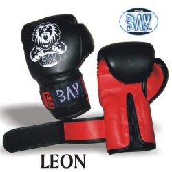 Set - Discount Leon Kinder Boxhandschuhe schwarz/rot 2 - 8 Unzen + Schlupfbandagen GRATIS 8 Unzen M