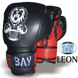 Set - Discount Leon Kinder Boxhandschuhe schwarz/rot 2 - 8 Unzen + Schlupfbandagen GRATIS 8 Unzen M