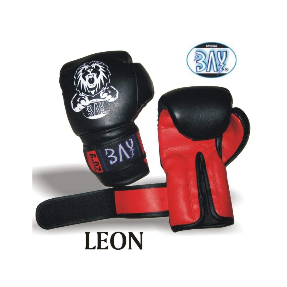 Set - Discount Leon Kinder Boxhandschuhe schwarz/rot 2 - 8 Unzen + Schlupfbandagen GRATIS 8 Unzen L