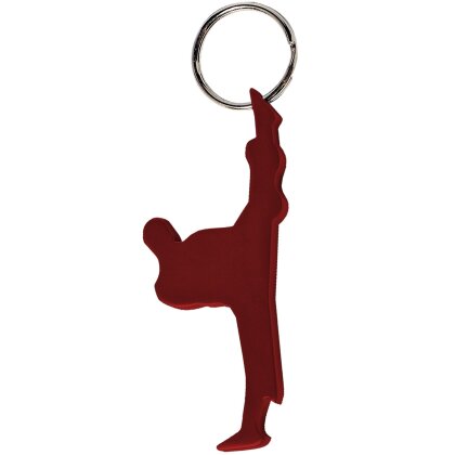 Flaschenöffner High Kick Figur Kickboxen Schlüsselanhänger metallic rot