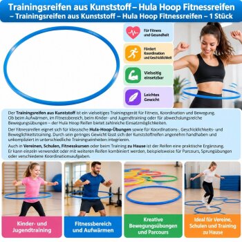 Trainingsreifen aus Kunststoff Hula Hoop Fitnessreifen 5 Stück