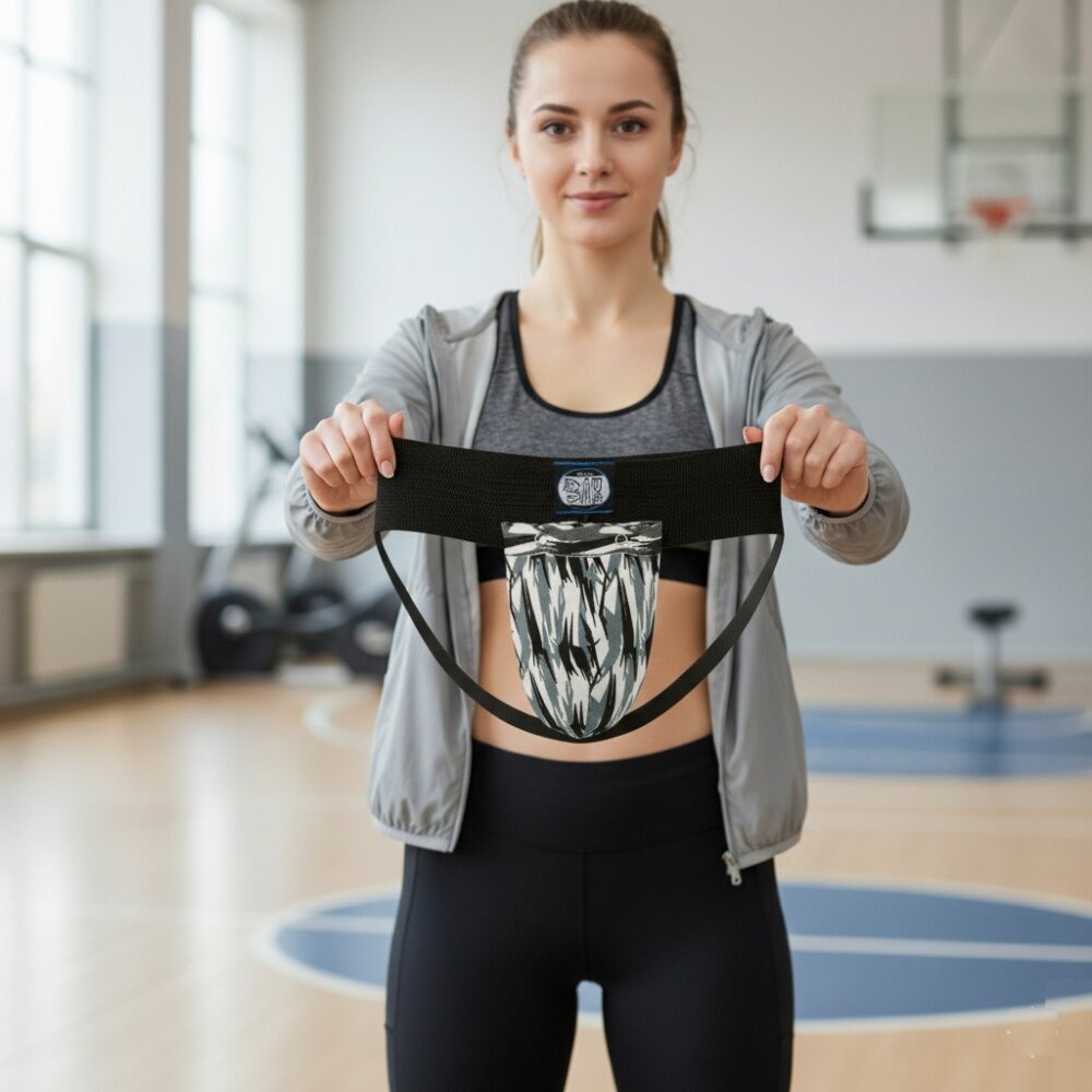 20 Jahre Jubel Angebot - Tiefschutz 3-Option Soft Damen Mädchen schwarz Camouflage M