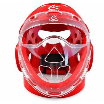Wacoku Kopfschutz rot Schaumstoff mit Plexiglas Maske WTF
