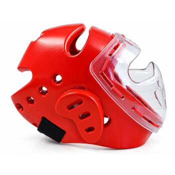 Wacoku Kopfschutz rot Schaumstoff mit Plexiglas Maske WTF