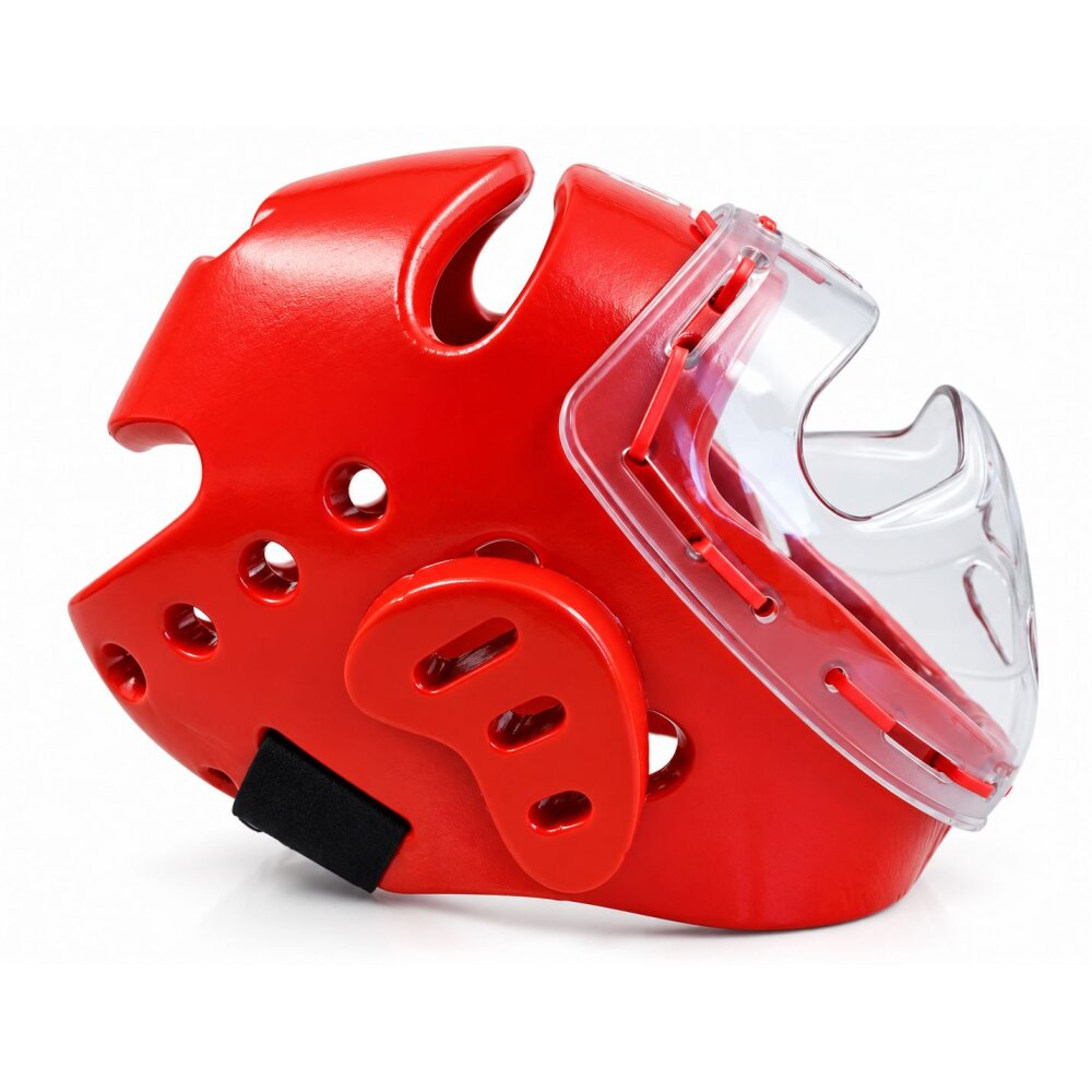 Wacoku Kopfschutz rot Schaumstoff mit Plexiglas Maske WTF
